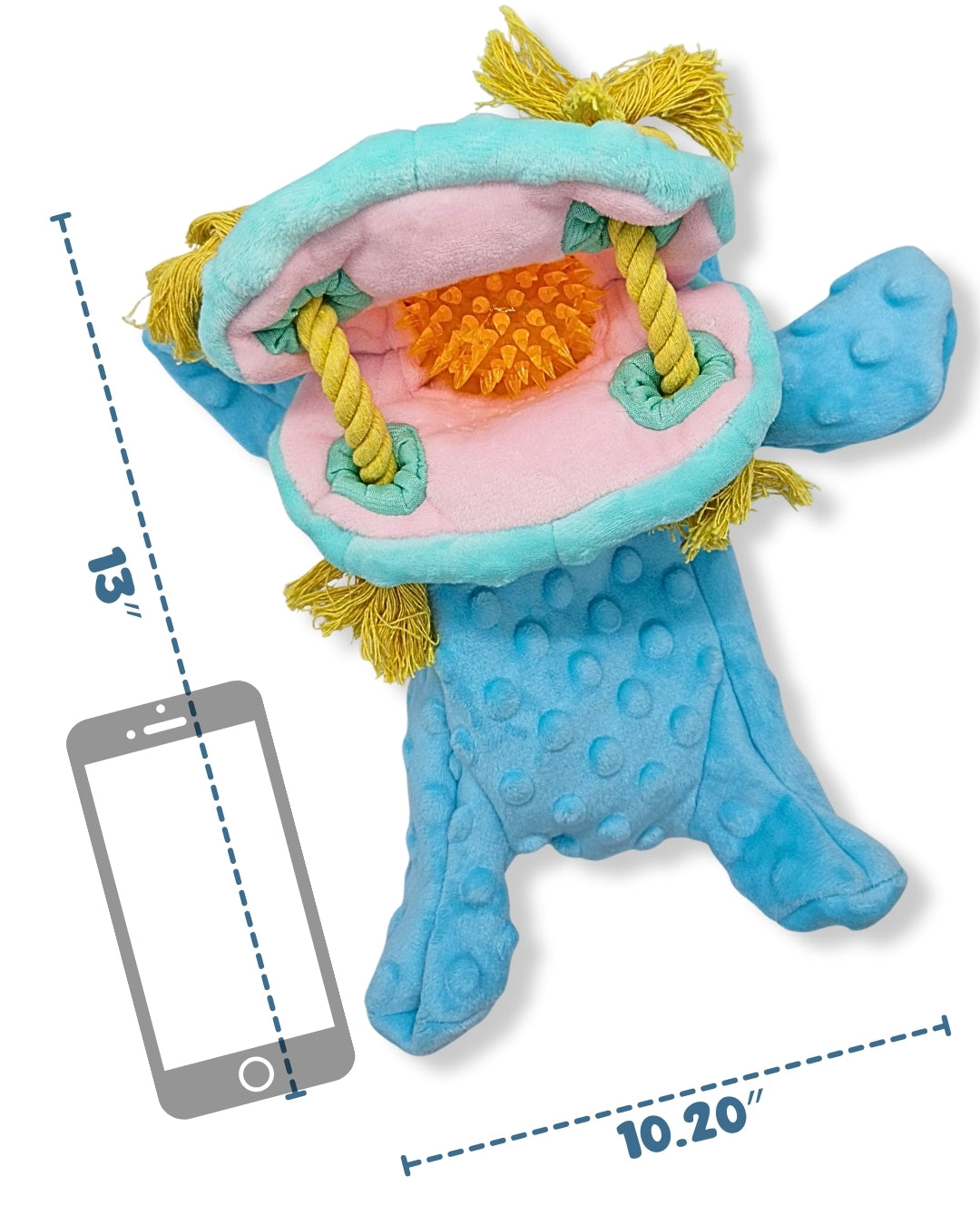 🦛 Nibbles – The Tug, Chew & Fetch Buddy with a Surprise Ball-like toy Inside