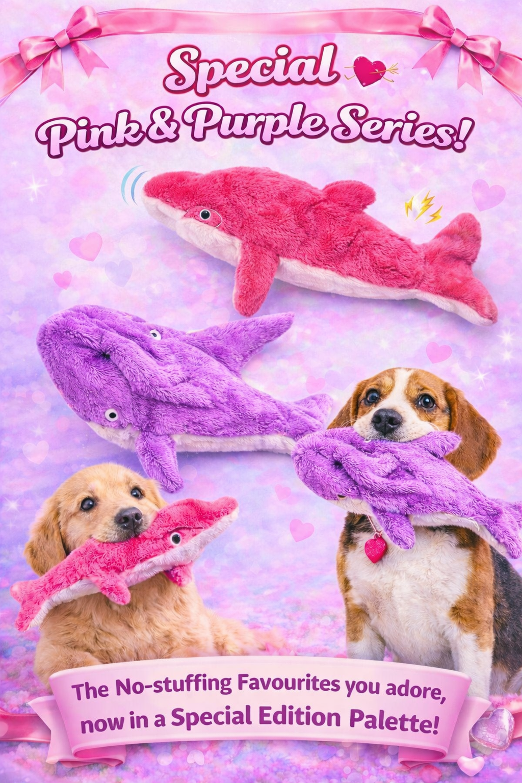 Ocean Duo Pink - Colorful, squeaky, crinkly fun in a playful pair designed for nonstop entertainment