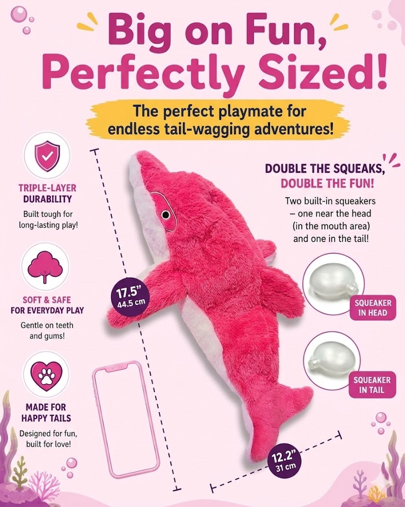 Ocean Duo Pink - Colorful, squeaky, crinkly fun in a playful pair designed for nonstop entertainment